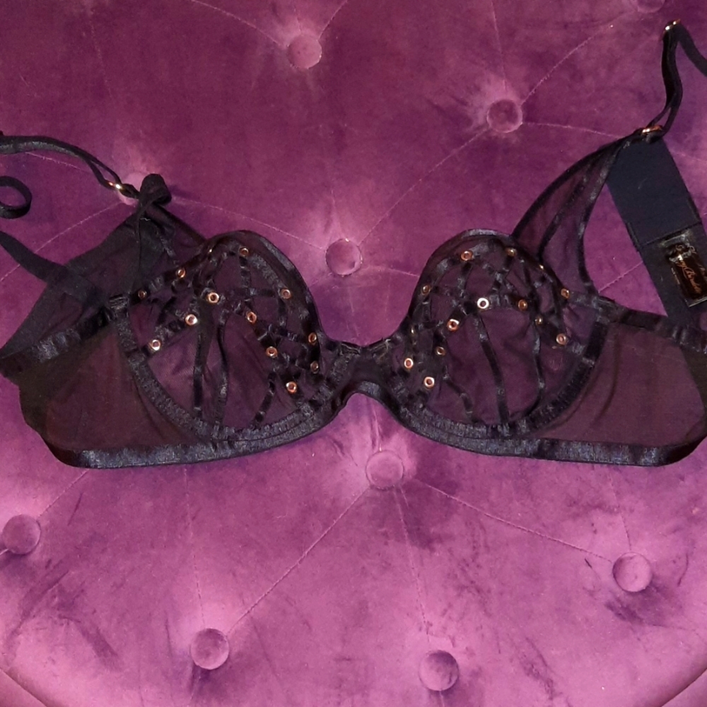 Honey Birdette 34C Black Mesh Bra